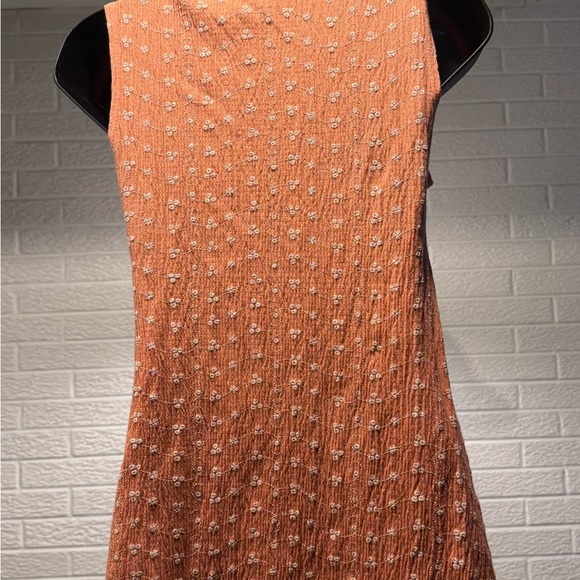 Susan Lawrence Orange Sleeveless Square Neck - Picture 2 of 3
